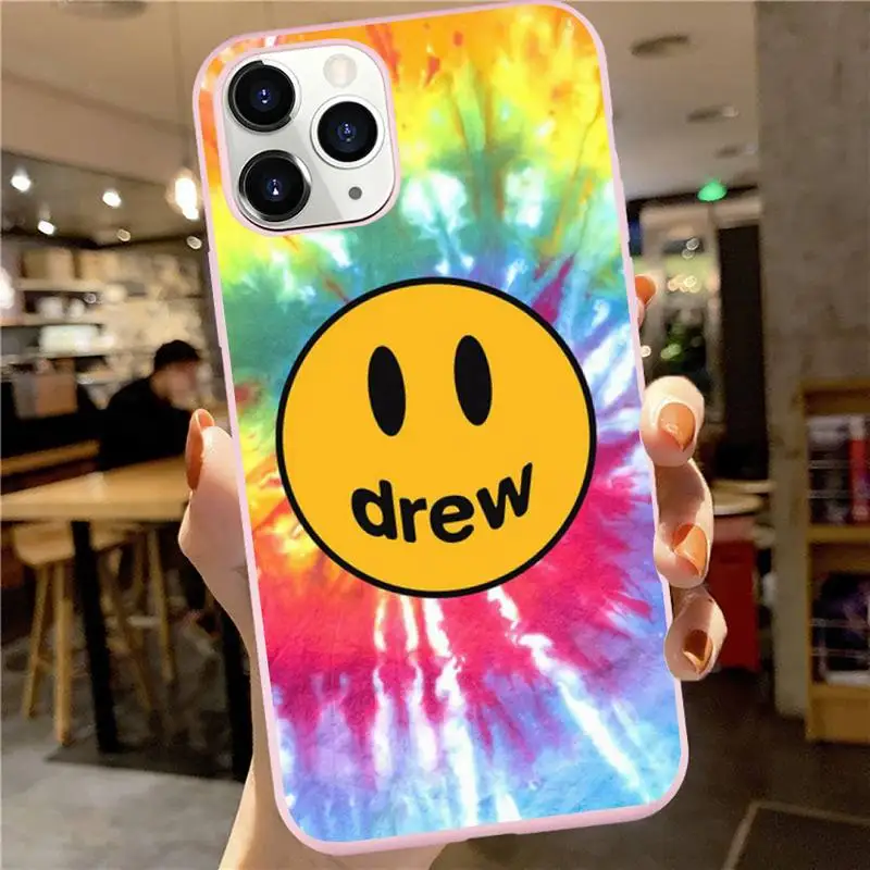 

drew Justin Bieber cartoon Phone Case Candy Color for iPhone 6 7 8 11 12 s mini pro X XS XR MAX Plus