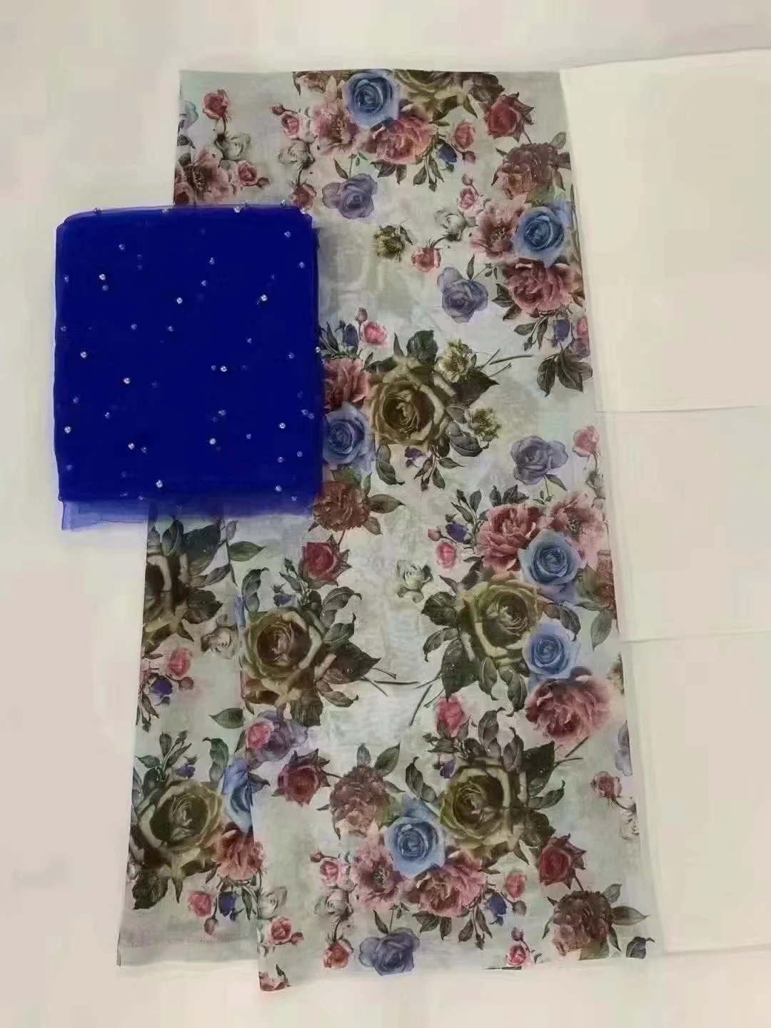 

2+5 cotton fabric african wax pattern print satin silk fabric for dress creative Digital print wax satin silk fabric