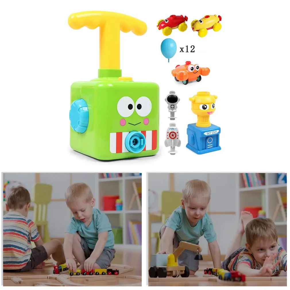 

Power Balloon Launch Tower Toy Puzzle Fun Education Inertia Air Power Balloon Car Science Experimen Toy for Children Gift