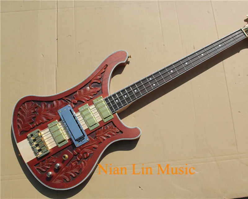 4-струнной бас-гитары производство Китай красновато-коричневый Цвет Ольха тела