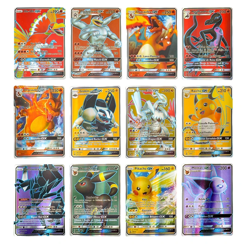 

60-200 French Pokemon Flash Cards With 50 V 50 VMAX 100 Gx 100 Label Set 60 MEGA 40EX Children's Game Battle Toys