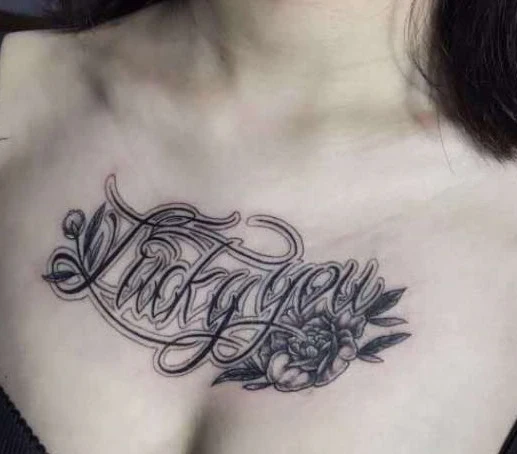 

Temporary Tattoo Sticker Waterproof Tattoos Fake Tatto Stickers Cool Letter "Lucky you" Tatoo Hand Chest Body Art For Women Girl