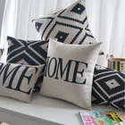 Наволочка для подушки с геометрическим рисунком, черно-белая, нордический домашний декор, на заказ, 30 х50 см, декоративные подушки, Прямая поставка, декоративные подушки