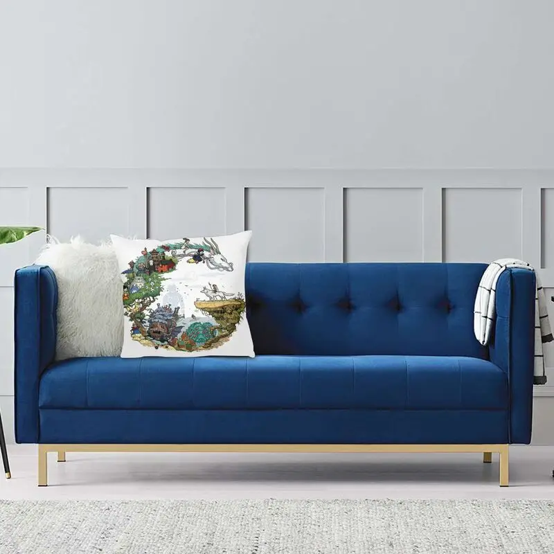 Наволочка из полиэстера с изображением дракона аниме-манги Хаяо Миядзаки | Дом и