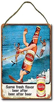 

Metal Sign 8 x 12 inch Falls City Beer and Waterskiing Wall Decor Hanging Sign