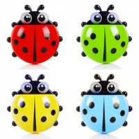 1pc cartoon bathroom toothpaste organizer ladybug toothbrush holder animal wall suction paste holder rack container accessories