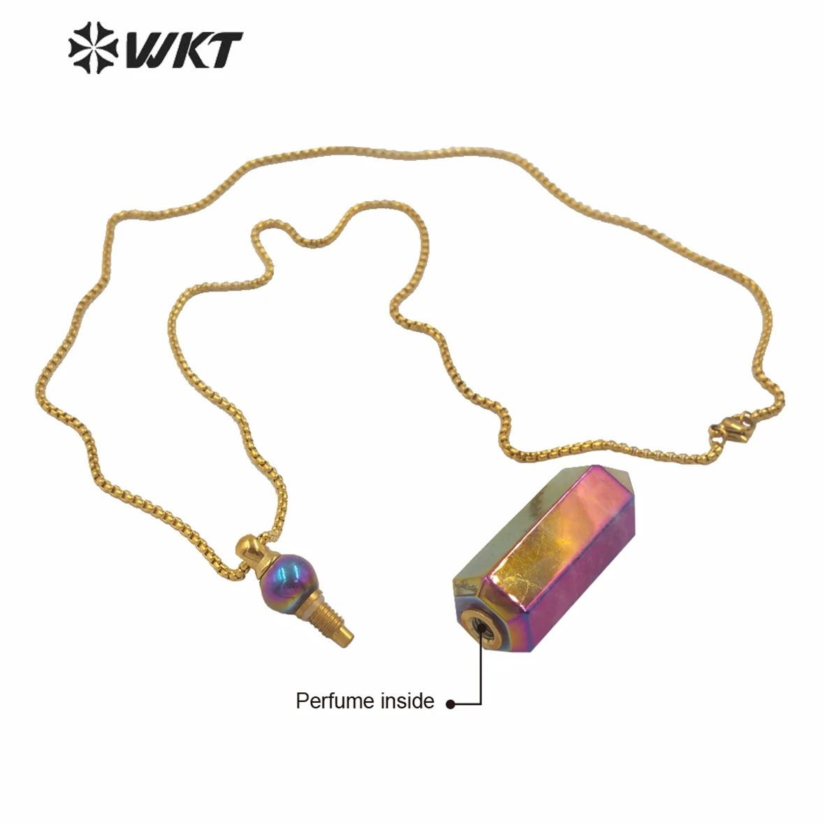 WT-N1260 новый стиль ожерелье флакона духов для женщин винтажное трапециевидной