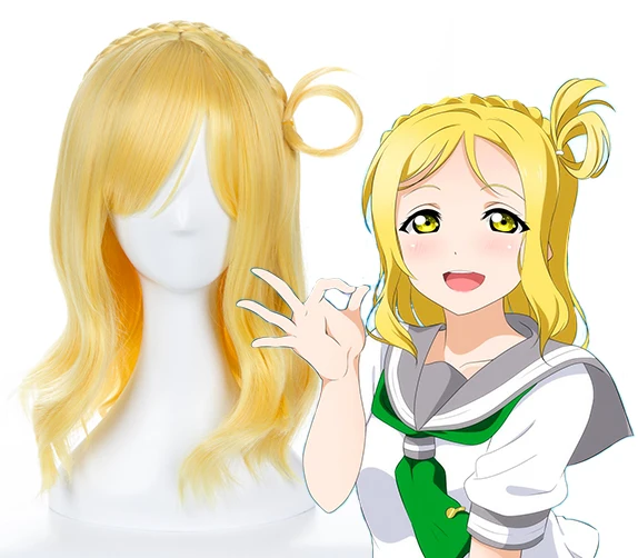 Аниме LoveLive!Sunshine! Парик для косплея Мари охара лимон золотые парики Хэллоуин