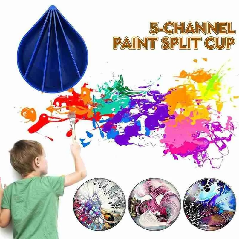 

Pigment Pouring Split Cup Acrylic Pour Cup 5-channels Diy Mix Color Pour Supplies Art Class Tools Kids Gifts Pouring Split Cup