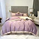 Комплект роскошного постельного белья из 4 предметов, простыня, наволочка, одеяло фиолетового цвета, элегантный скандинавский стиль, Океания
