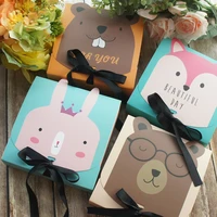 17 517 55cm fox rabbit bear mole 10 set candy cookie paper box birthday baby shower diy handmade gift packaging