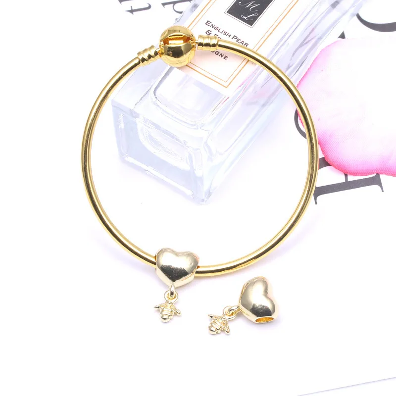 Новый оригинальный сплав бусина золотой цвет пчелиного меда браслеты с