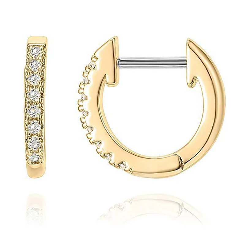 

Hot sale hoop earrings fashion flash drilling zircon copper circle earrings woman girl earrings jewelry