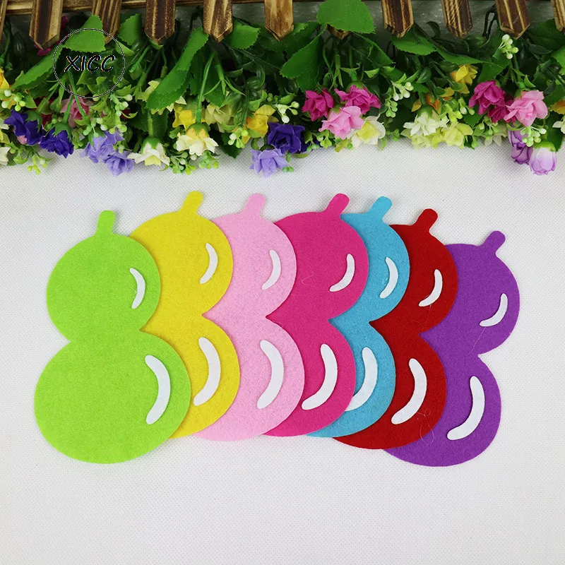 XICC Popular 7colors 10x17cm Cartoon Non-woven Gourd Paste Wall DIY Vilt Stof Sewing Dolls Craft Decoration Felt Pad Wholesale | Дом и сад