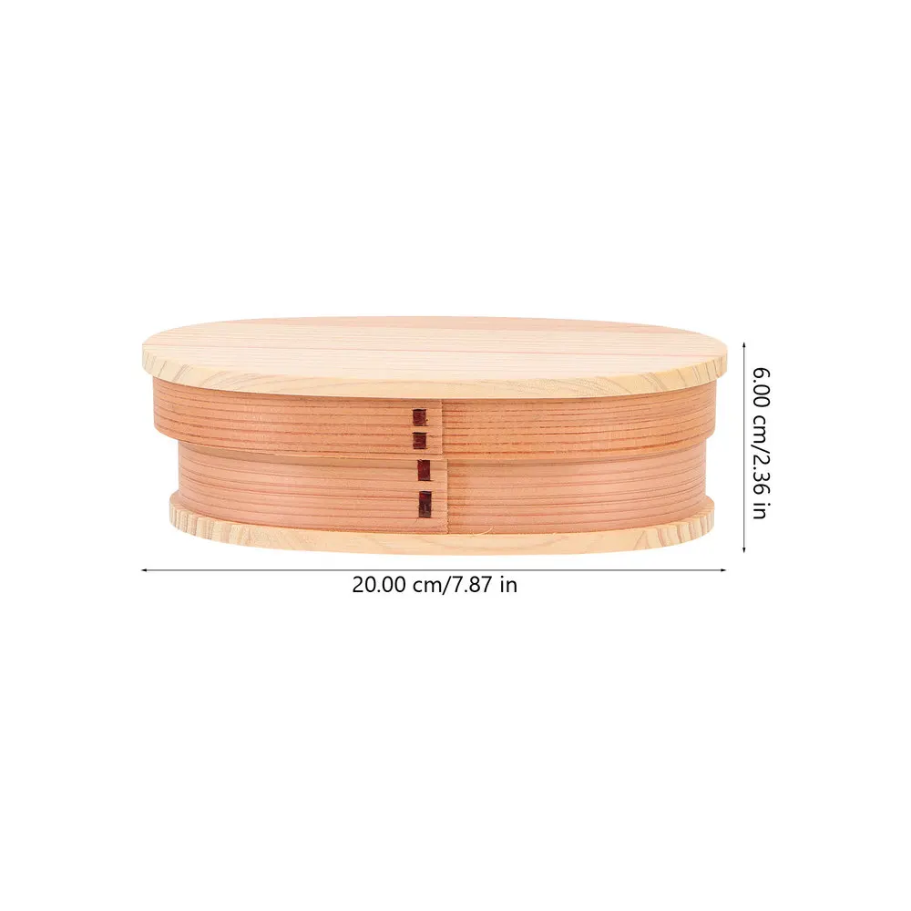 

2pcs Sushi Box Picnic Bento Box Porable Meal Box Food Box for Student (Wood)
