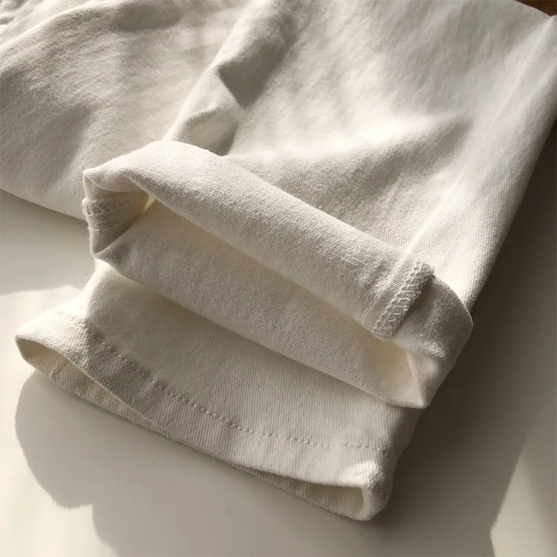 

2021 Spring Korean Cotton Jeans Pants Women Casual High Waist Loose Stright Denim Pants Trousers