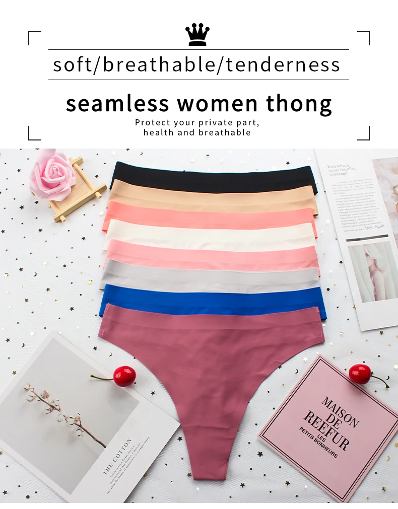 

3 шт., женские бесшовные стринги из вискозы