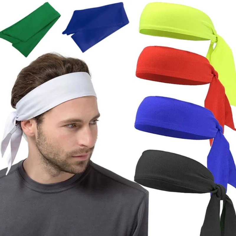 

2021 Outdoor Sport Sweatband Colorful Hair Band Tennis Running Solid Color Headband Unisex Workout Cycling Non-slip Headband