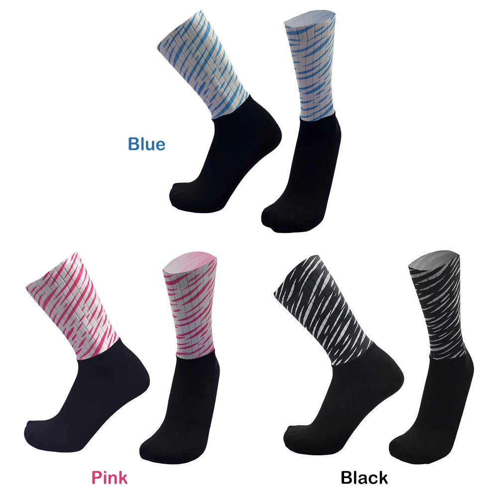 

Men Women Silicone Antiskidding Breathable Socks For Basketball Outdoor Bike Cycling Socks Aero Gradient Color Running Socks