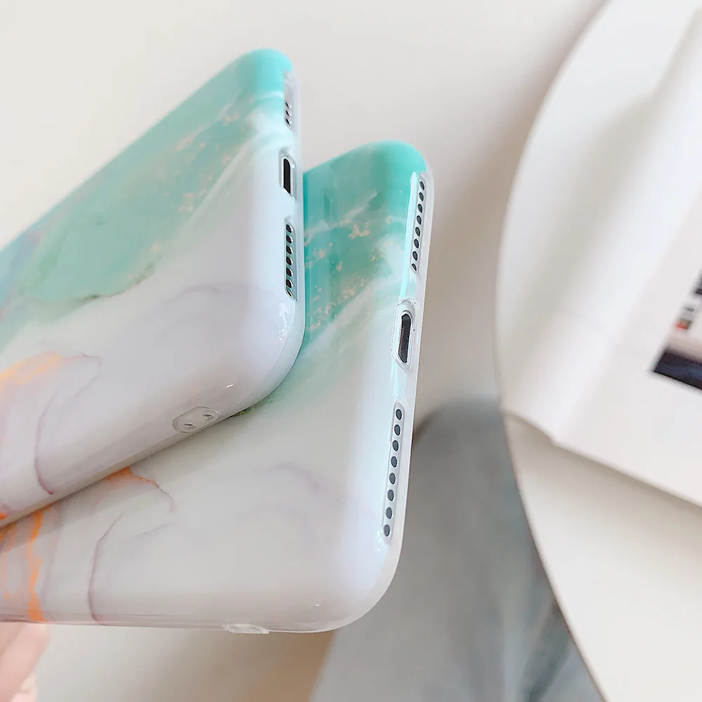 Мягкий силиконовый чехол для iPhone XR XS MAX 11 Pro Max мраморный 6 6S 7 8 Plus X красивый IMD