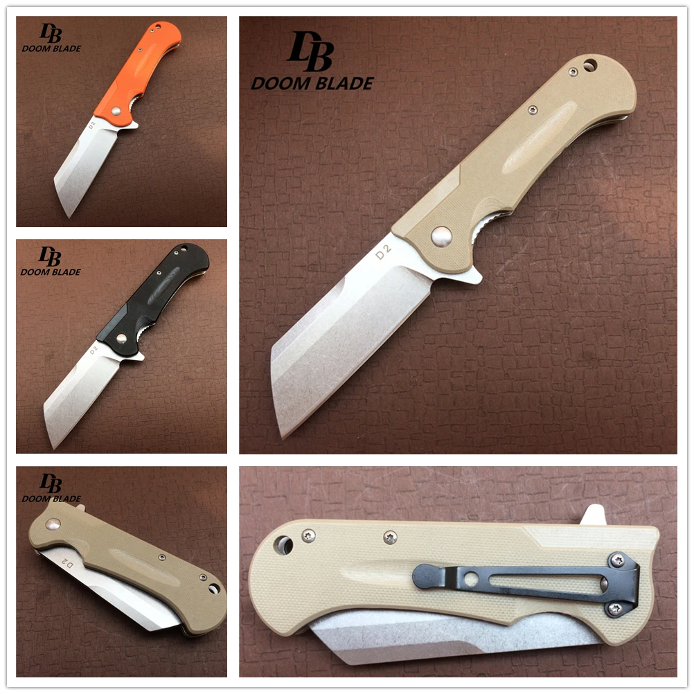 G10 Ручка для выживания на открытом воздухе утилита D2 лезвие шарикоподшипник флип