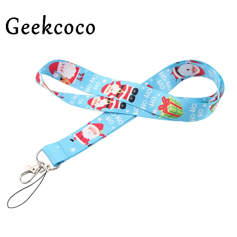 

Christmas festival Lanyard phone strap fabric holder necklace accessory for key neck strap id badge holders webbing ribbon J0811