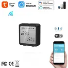 Датчик температуры и влажности Aubess Tuya ZigBee, гигрометр, термометр со светодиодный ным экраном, работает с помощником по дому