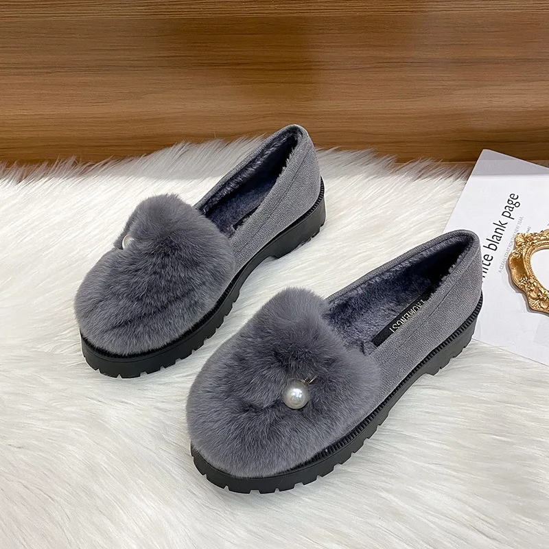 

Мокасины женские с круглым носком, лоферы с мехом, клоги без застежки, повседневные кроссовки на платформе, обувь на каблуке, Sl