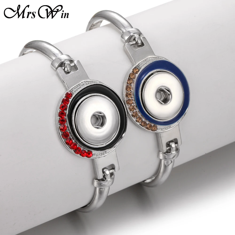 New Snap Button Bracelet Bangles for Men Women Watches Lobster Silver color Button Bracelet Fit 18mm Snap Buttons Jewelry