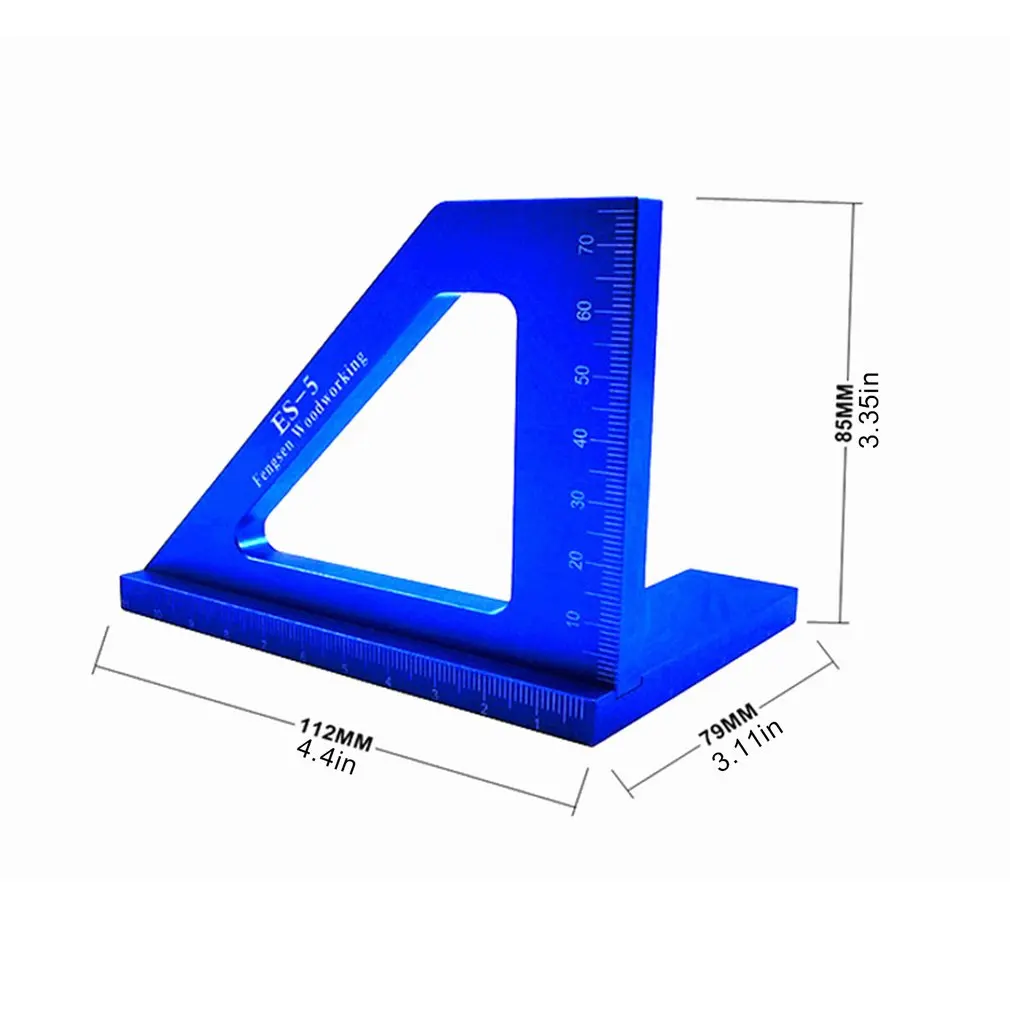 

Woodworking Line Scribe Ruler Aluminum Alloy 45 Degree Square Angle Ruler Scribe Gauge Measuring Tools