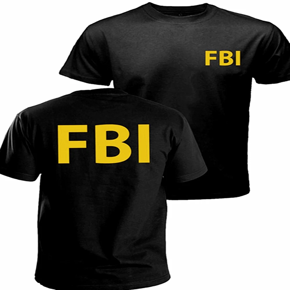 С надписью ФБР (FBI) футболка для мужчин дизайн короткий рукав американский