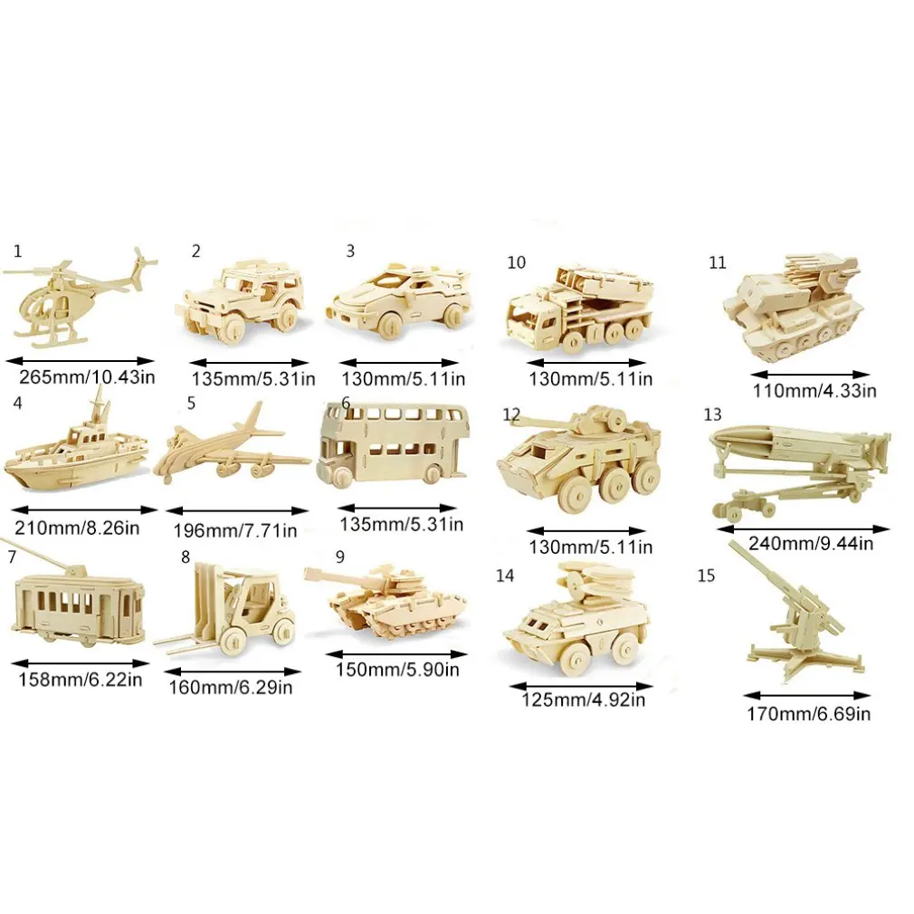 

Plane Creative Model Building Toys Wooden Car Puzzle Vehicle Diy 3D Airplane Environmental Protection