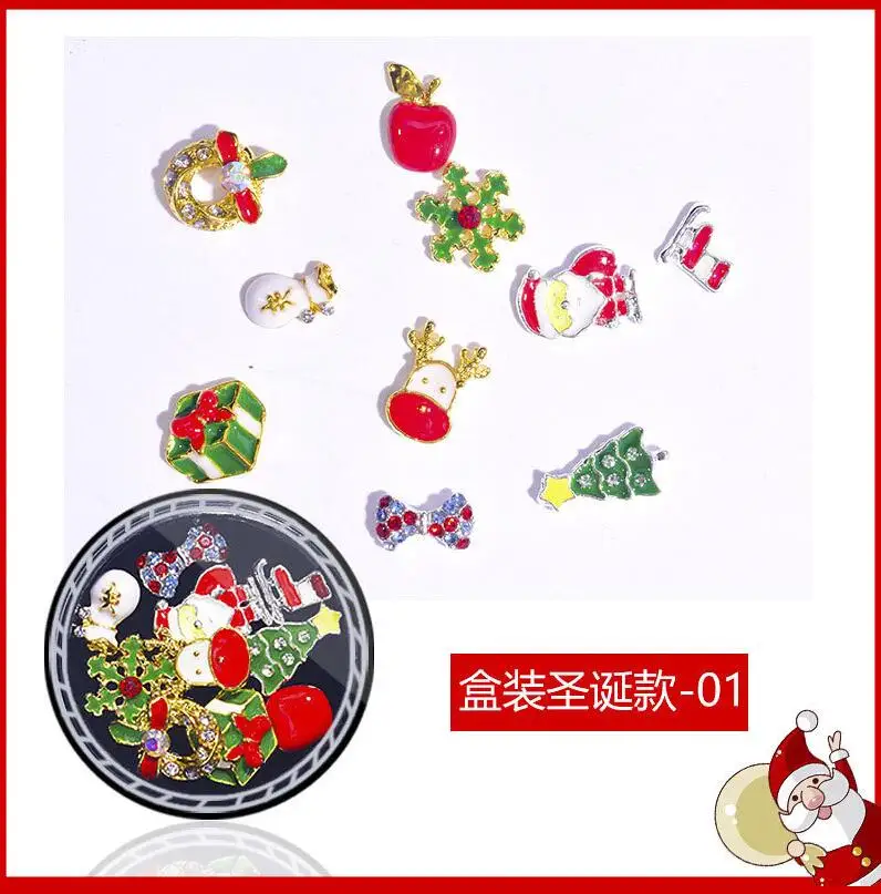 Смешанная форма украшения для ногтей икра Стразы свеча Снеговик яблоко