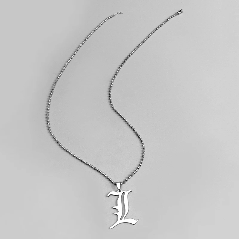 Ожерелье из нержавеющей стали с искусственными бусинами в стиле аниме Death Note L |