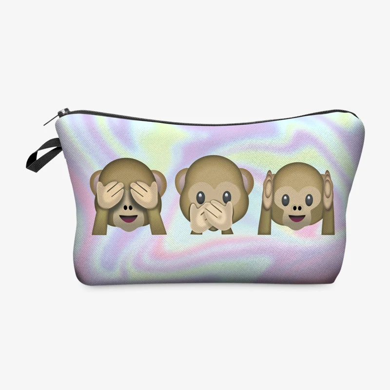 Модная косметичка с принтом обезьяны женские брендовые сумки для макияжа милая