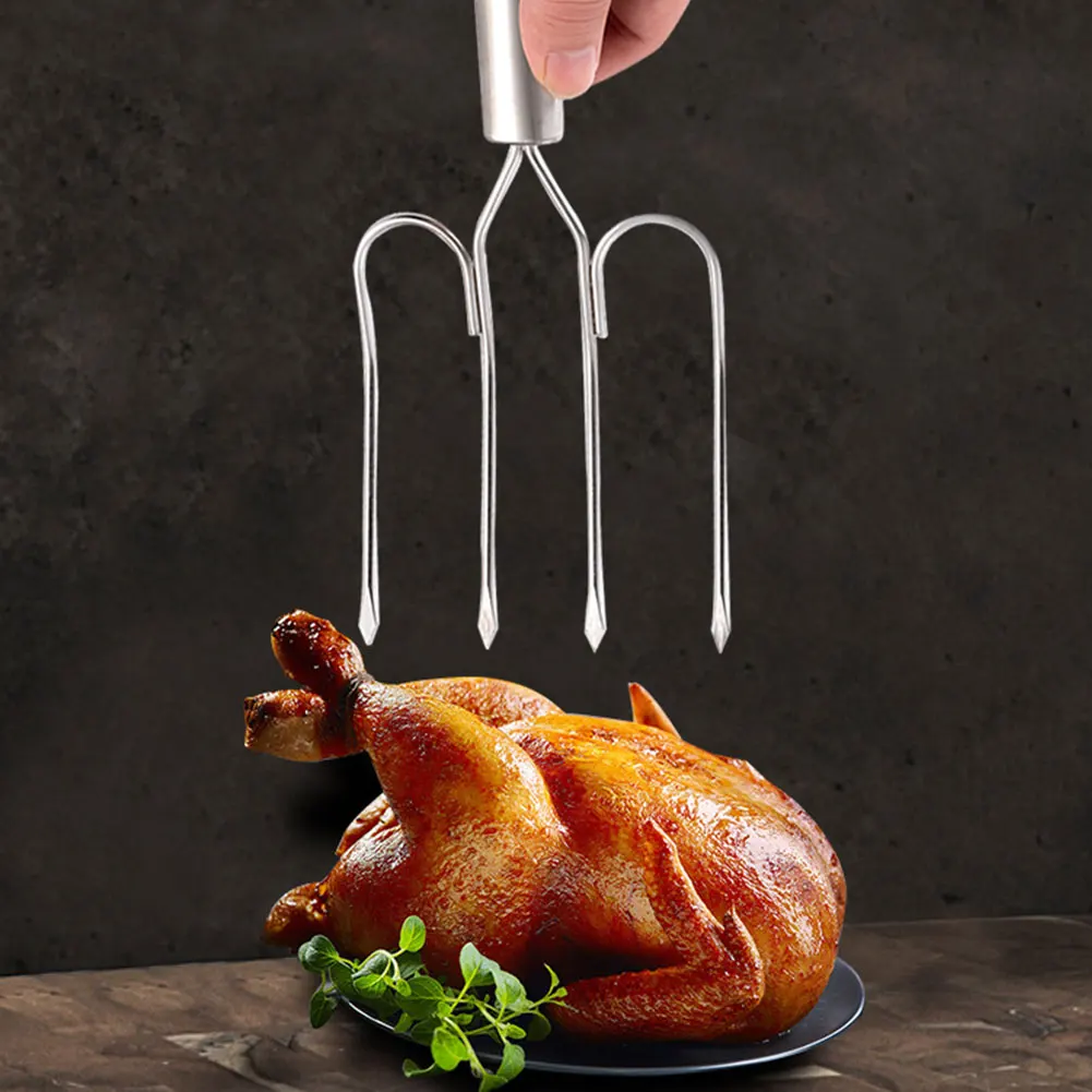 

Set of 2 Stainless Steel Multi-head Turkey Fork Grill with Barbecue Fork Steak Fork Sturdy and Suitable for Barbecue