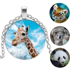 Ожерелье унисекс, с изображением панды, волка, Льва, тигра, жирафа, коалы