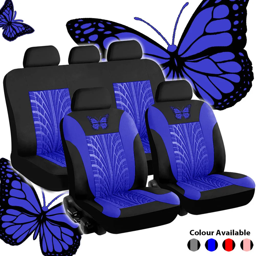 4PCS Hot-selling  Full set Butterfly 3D Tire Print Car Seat Cover Interior Accessories Automobile Protector Universal Styling images - 6