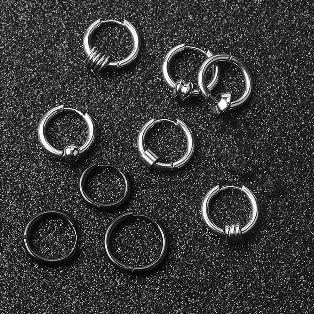 Женские и мужские круглые серьги кольца из нержавеющей стали 1 шт.|Серьги-кольца| |