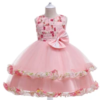pink lace flower party ball gown wedding junior bridesmaid princess girl tutu dress sleeveless children party kids vestidos