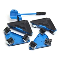 5 pcsset furniture mover set furniture mover tool transport lifter heavy stuffs moving wheel roller bar hand tools