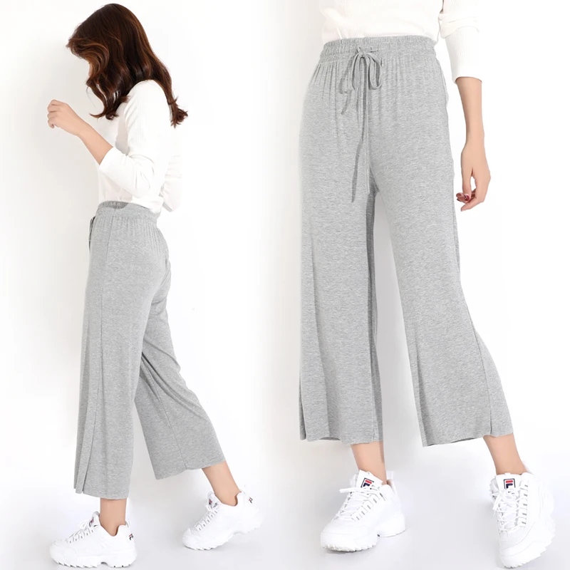 Home Casual Out Pants Comfortable Solid Modal Long Pants Women Sleep bottoms Female Lounge Wear Night пижамные штаны