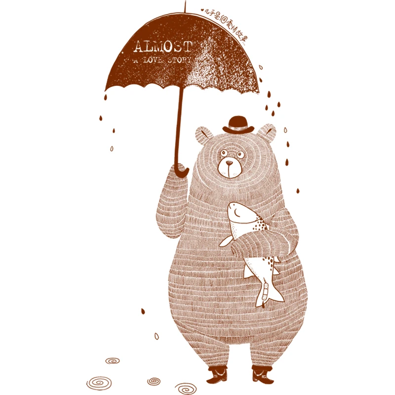 

Cartoon Bear Wall Stickers for Kids Room Home Decoration Animal Wall Mural Decal Art Wallpaper