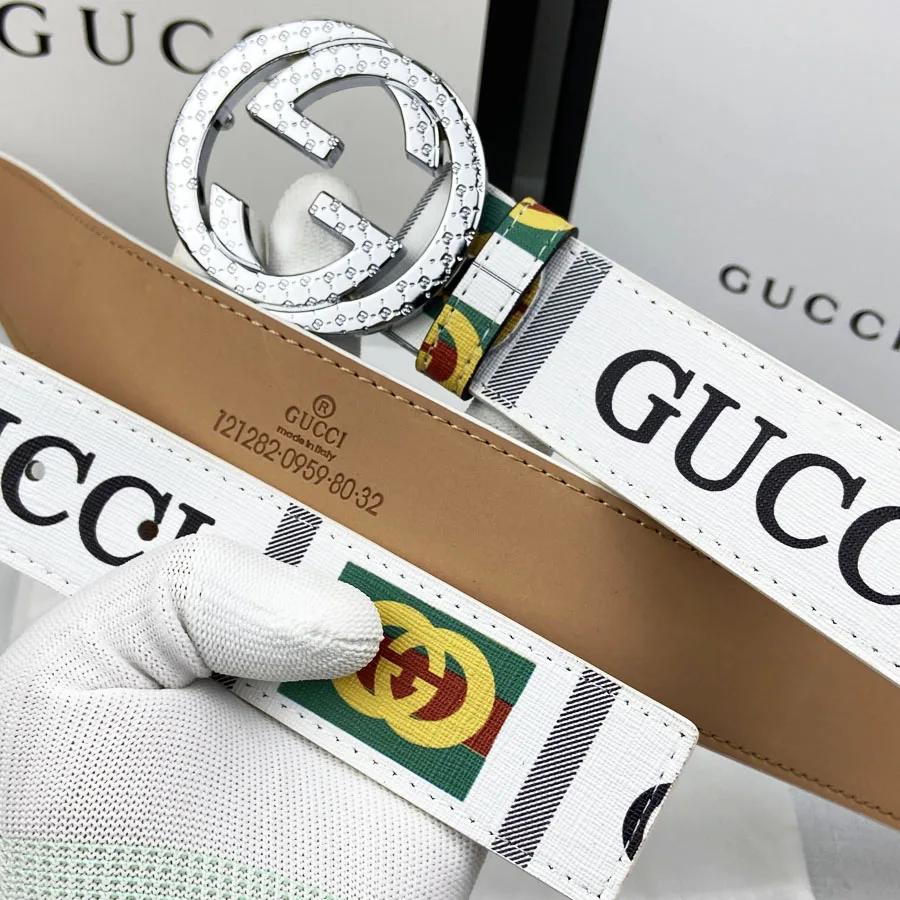 

Men's classic belt leather black and white letter buckle belt women's casual trend young couple trousers belt