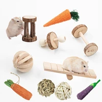 wooden pet toy hamster rabbit parrot play molars and gear combination crawling wheel small animal toy training