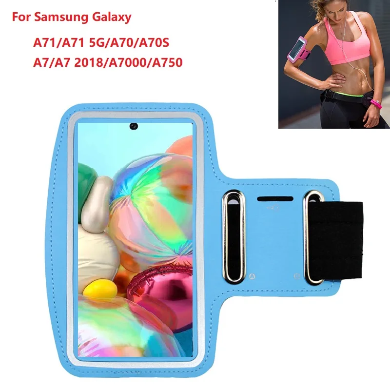 Спортивный чехол на руку держатель для телефона Samsung Galaxy A71 5G A70 A70S A7 2018 A7000 сумка