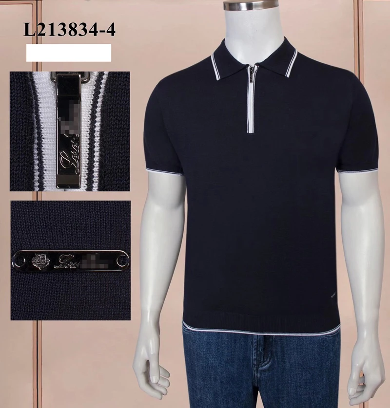 

BILLIONAIRE Polo shirt men Buttons 2021 new summer Silk High-end zipper embroidery big size high quale size M~4XLBreathable