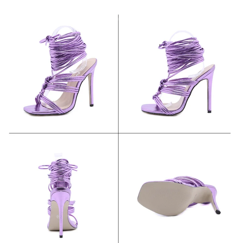 

Women Shoes Sexy Cross-tied High Heels Women Pumps Sandals Ladies Heels Sandals Women Summer Footwear Square Toe High-Heeled