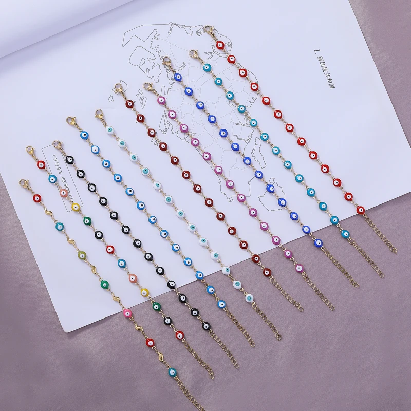 Турецкий удачный браслет сглаза для женщин 11 стилей синие глаза женские