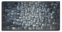 hand painted silver square textured wall hang art canvas abstract oil painting home living room decor landscape artwork no frame
